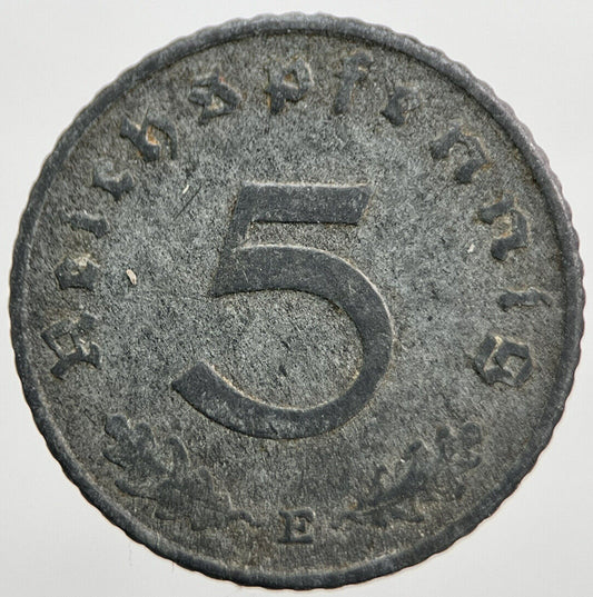 1940 - E Germany Nazi 5 Pfennig Coin | Collectable Grade | a762