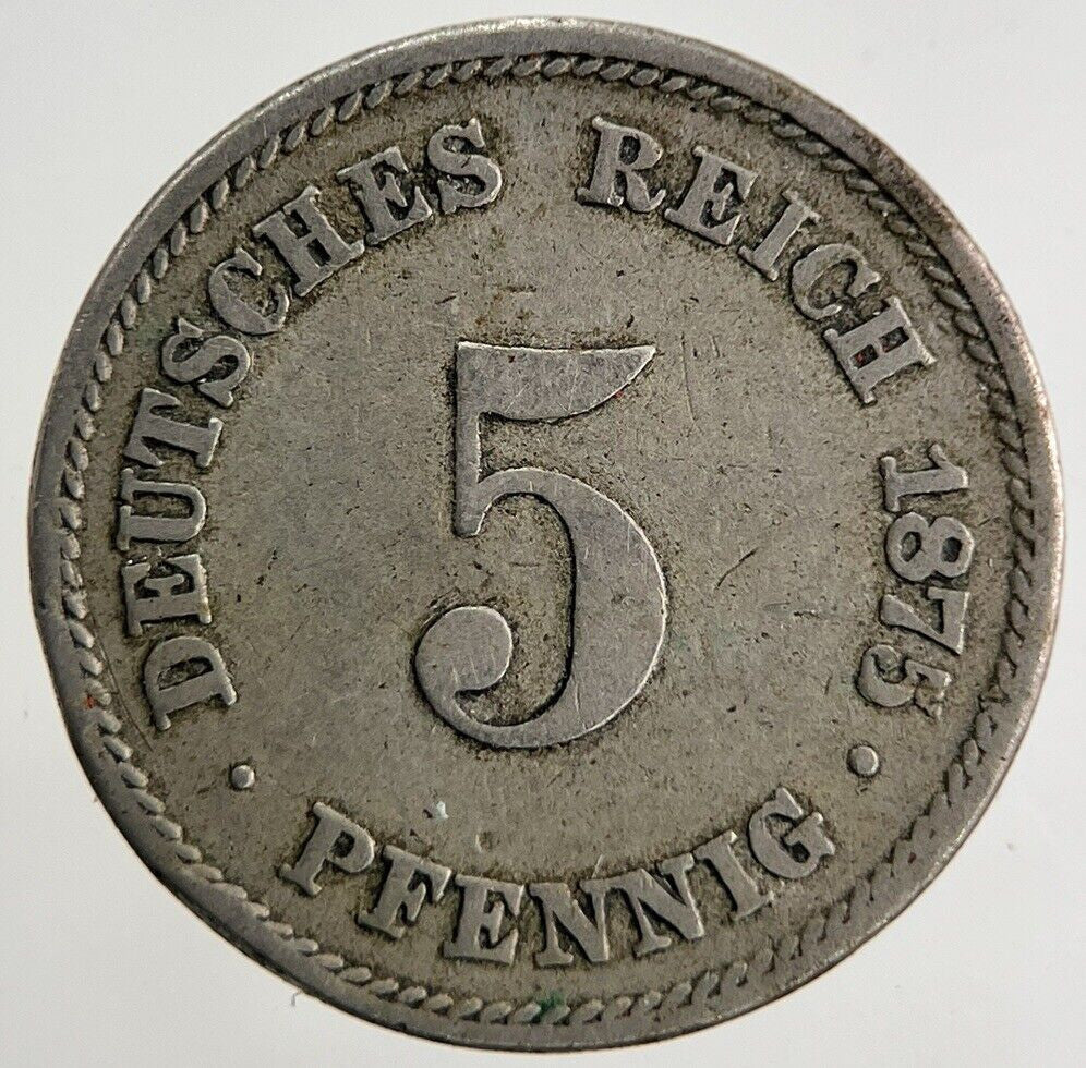 1875 Germany 5 Pfennig Coin | Fine Collectable Grade