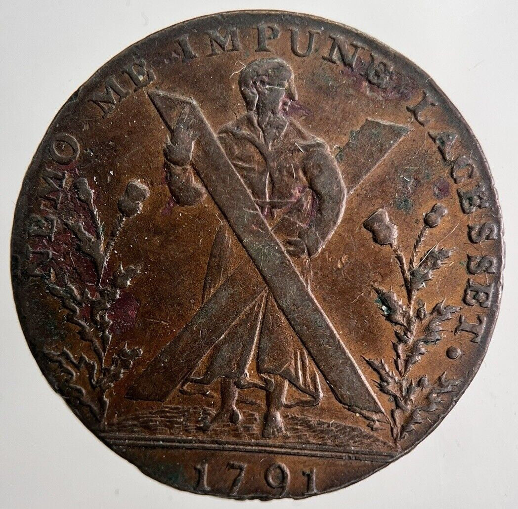 1791 Edinburgh Half-Penny Token Coin | Very High Grade | a6521