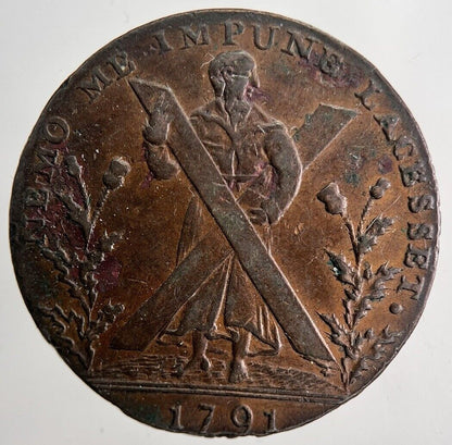 1791 Edinburgh Half-Penny Token Coin | Very High Grade | a6521