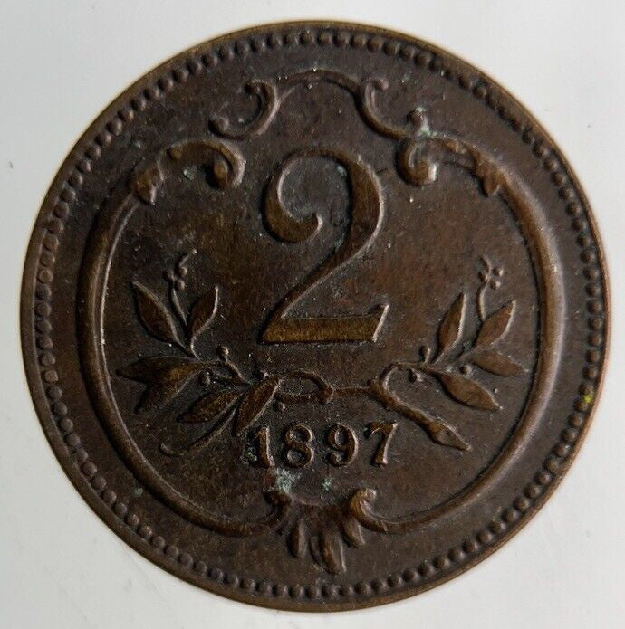 1897 Germany 2 Pfennig Coin | Fine Collectable Grade