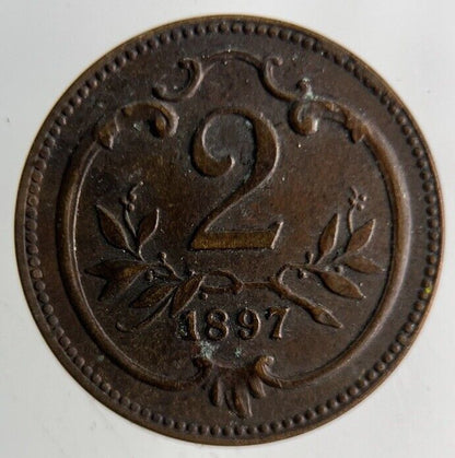 1897 Germany 2 Pfennig Coin | Fine Collectable Grade