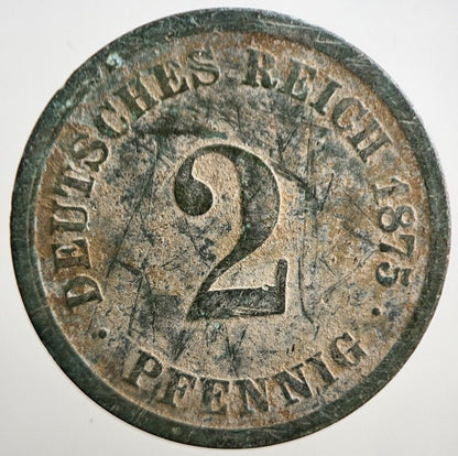 1875 - D Germany 2 Pfennig Coin | Collectable Grade | a3080