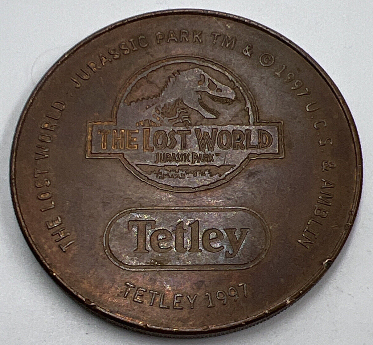 1997 Tetley Jurassic Park Velociraptor Coin | Collectable Grade | a1258