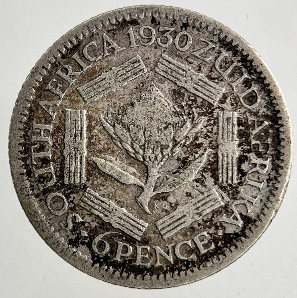 1930 South Africa Sixpence Silver Coin | Collectable Grade