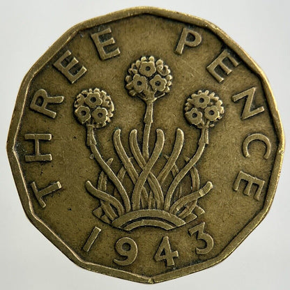 1943 George VI Brass Threepence Coin | Fine Collectable Grade