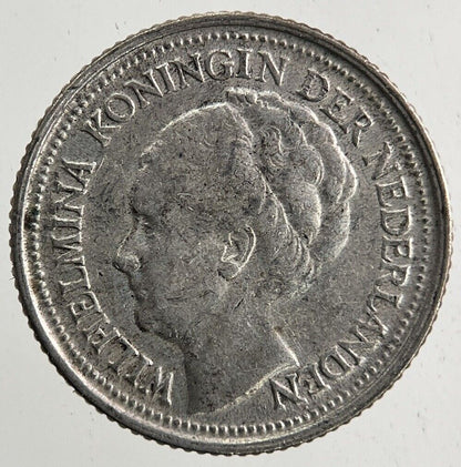 1935 Netherlands 10 Cents Silver Coin | Fine Collectable Grade