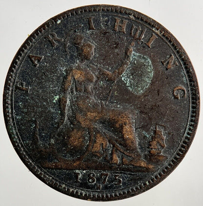 1875 - H Victoria Farthing Coin | Collectable Grade