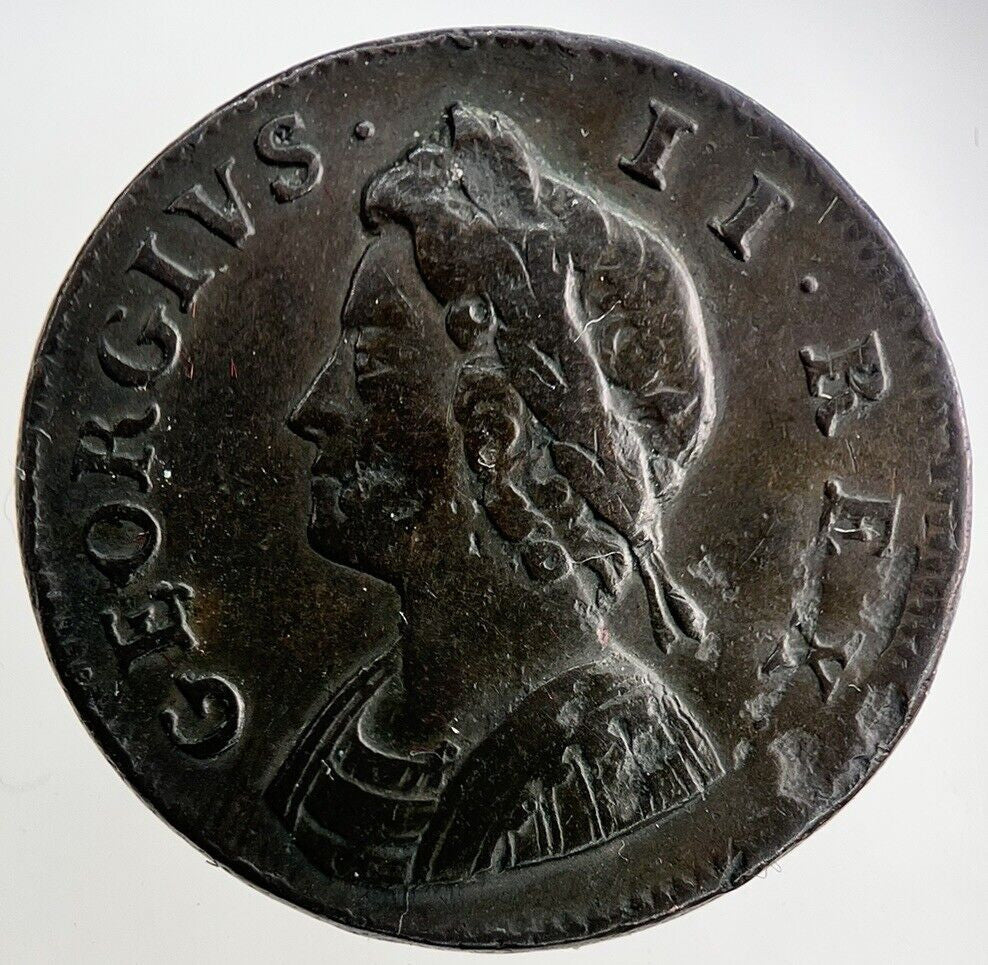 1731 George II 2nd Farthing Coin | Very High Grade