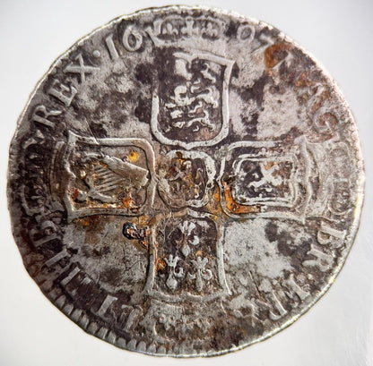 1697 William III 3rd Half - Crown Silver Coin | Fine Collectable Grade