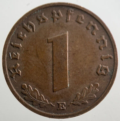 1938 - E Germany Nazi 1 Pfennig Coin | Very High Grade | a7786