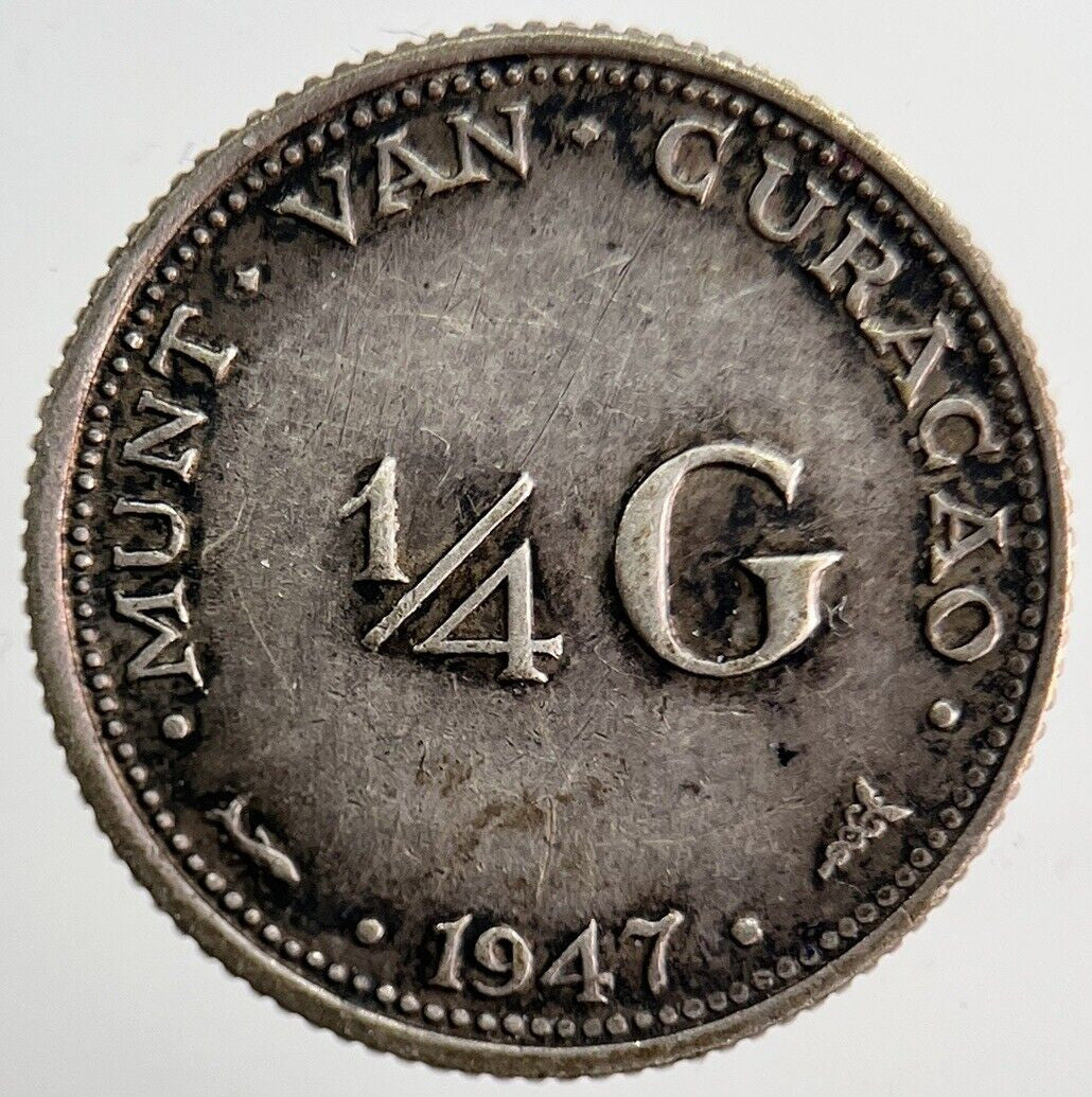 1947 Netherlands 1/4 Quarter Gulden Silver Coin | Fine Collectable Grade | a6285