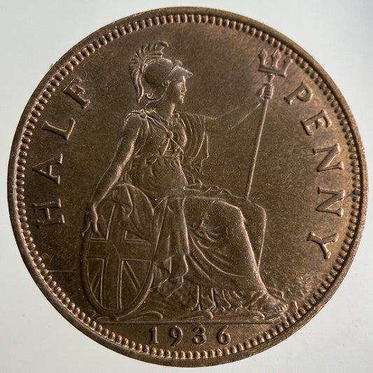 1936 George V Half-Penny Coin | Very Fine Grade