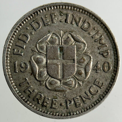 1940 George VI Threepence Silver Coin | Very High Grade