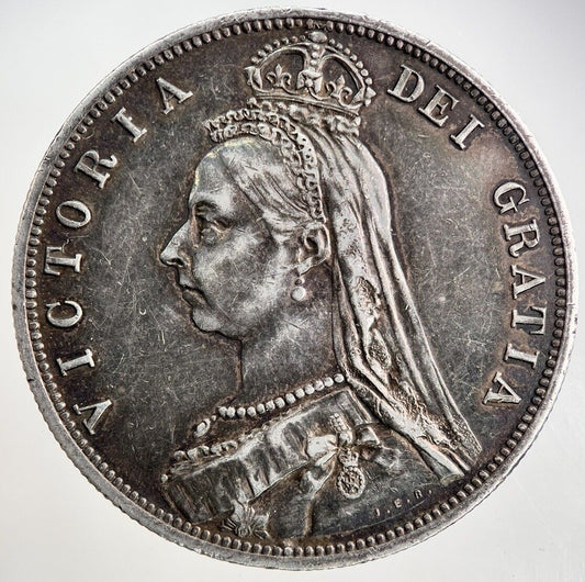 1887 Victoria Half - Crown Silver Coin | Very High Grade
