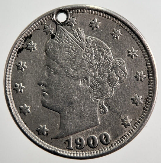 1900 US USA Nickel V 5 Cent Coin | Fine Collectable Grade