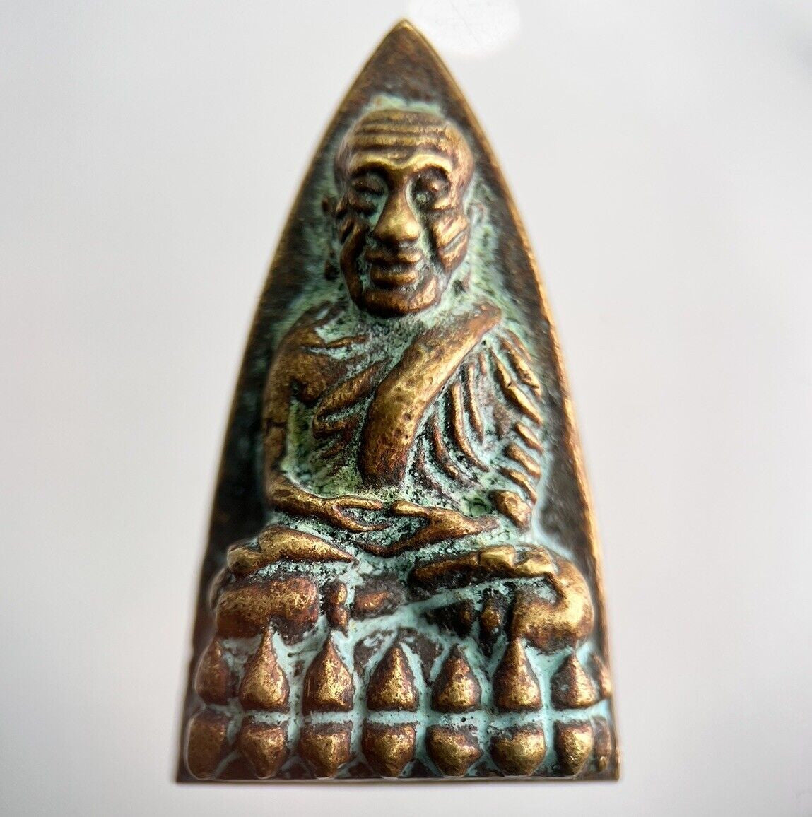 Old Thailand Brass Monk Buddha Statue Ornament | Height 3.5cm | a2802