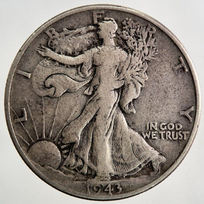 1943 US Half - Dollar Walking Liberty Silver Coin | Fine Collectable Grade