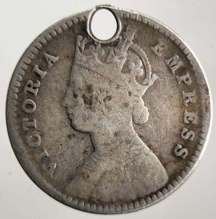 1888 India 2 Two Annas Silver Coin | Fair Grade | a4638