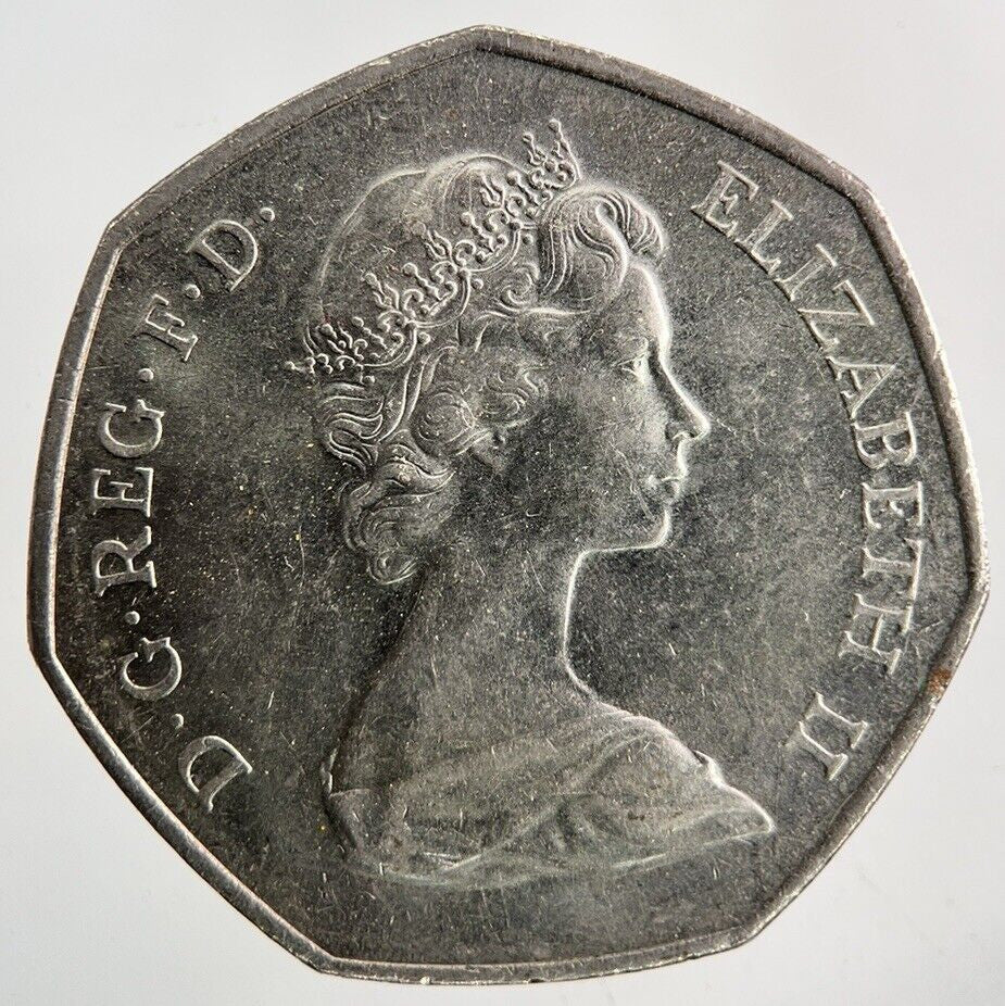1973 Elizabeth II 2nd Hands 50p Fifty - Pence Coin | Very High Grade