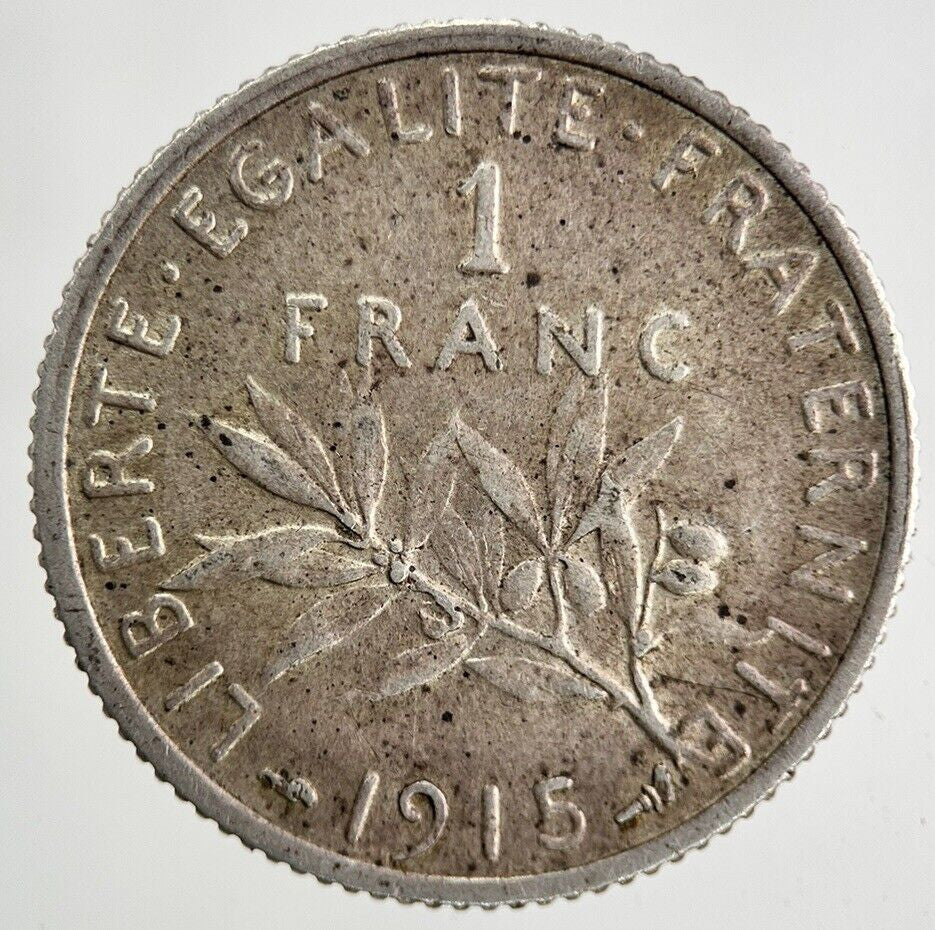 1915 France 1 Franc Silver Coin | Fine Collectable Grade