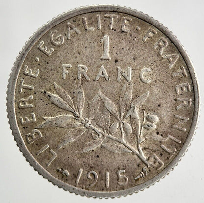 1915 France 1 Franc Silver Coin | Fine Collectable Grade