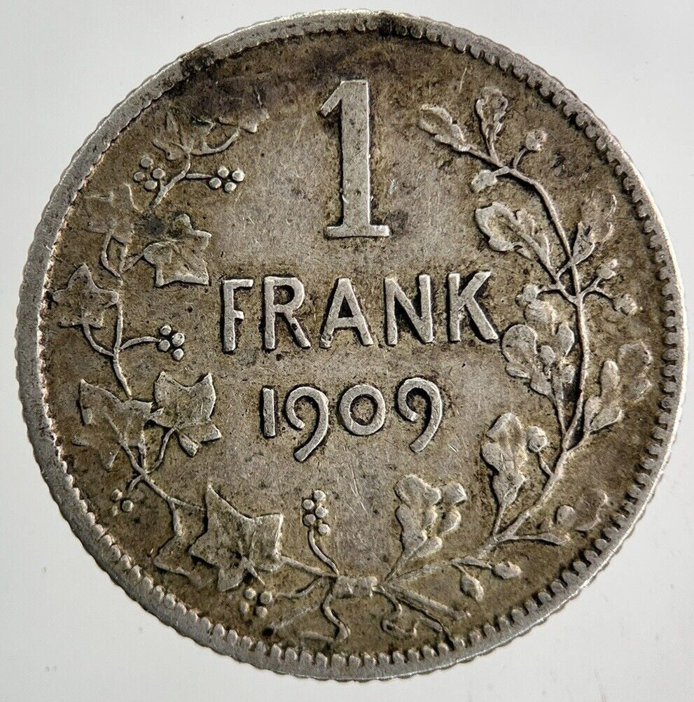 1909 Belgium 1 Franc Silver Coin | Fine Collectable Grade