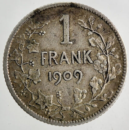 1909 Belgium 1 Franc Silver Coin | Fine Collectable Grade