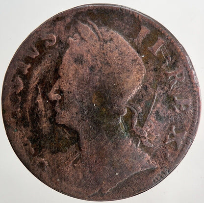 1750 George 2nd II Half-Penny Coin | Collectable Grade