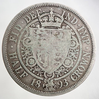1893 Victoria Half - Crown Silver Coin | Collectable Grade