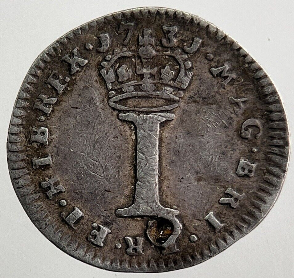 1731 George II 2nd Maundy 1 One - Pence Silver Coin | Collectable Grade | a8089