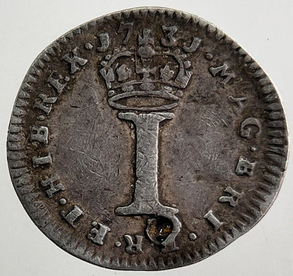 1731 George II 2nd Maundy 1 One - Pence Silver Coin | Collectable Grade | a8089