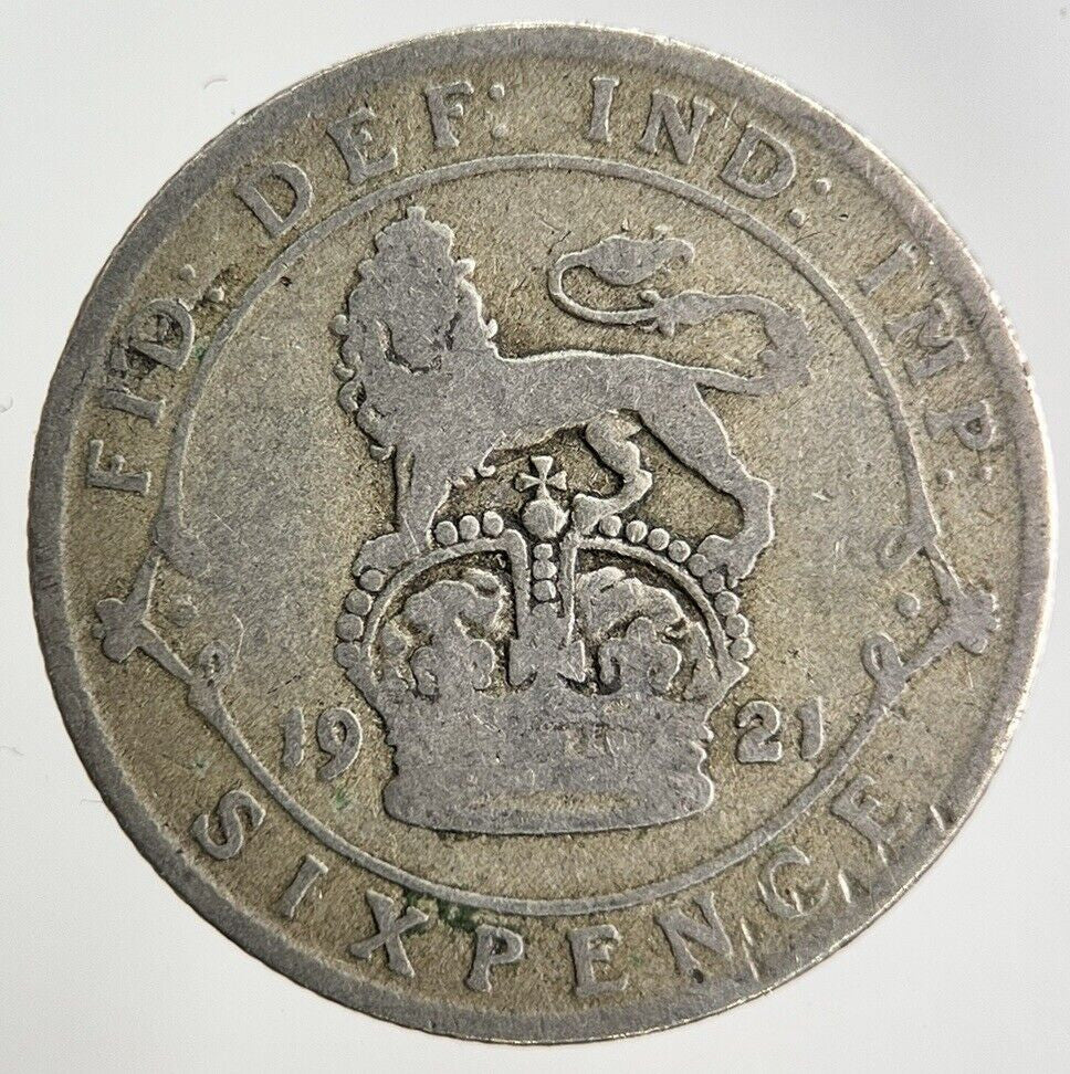 1921 George V Sixpence Silver Coin | Fair Grade