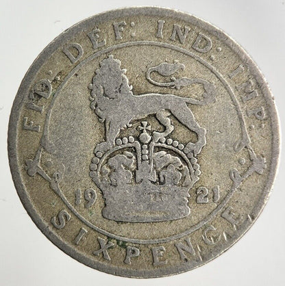 1921 George V Sixpence Silver Coin | Fair Grade