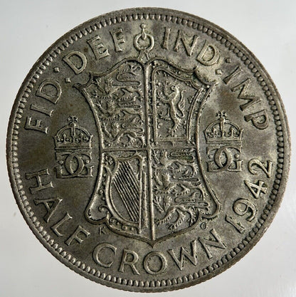 1942 George VI Half - Crown Silver Coin | Fine Collectable Grade