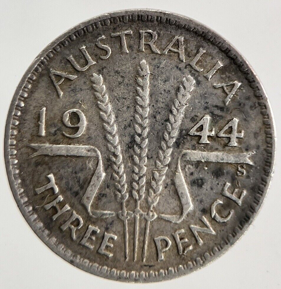 1944 - S Australia Threepence Silver Coin | Fine Collectable Grade