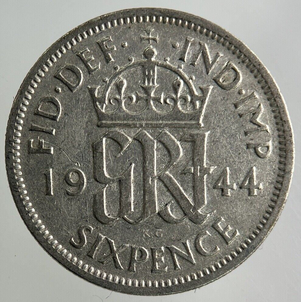 1944 George VI Sixpence Silver Coin | Fine Collectable Grade
