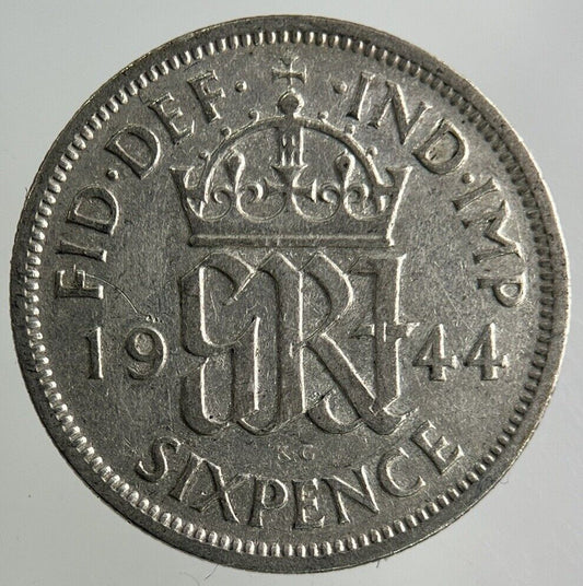 1944 George VI Sixpence Silver Coin | Fine Collectable Grade