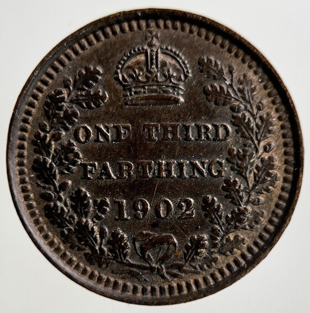 1902 Edward VII One Third Farthing 1/3 Coin | Very High Grade