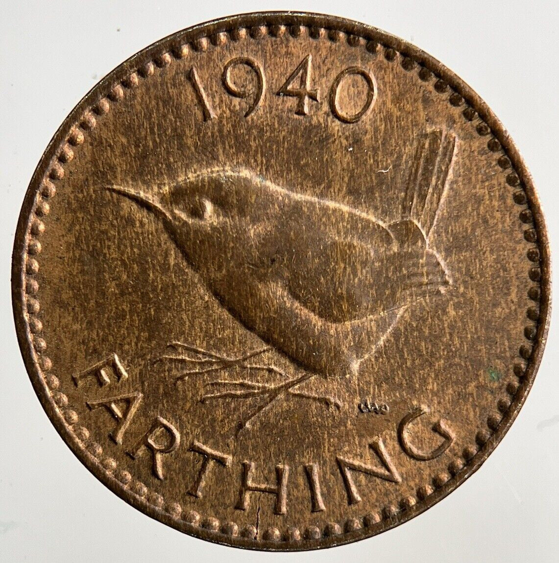 1940 George VI Wren Farthing Coin | Very High Grade