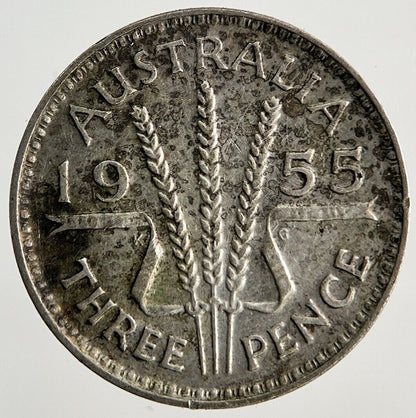 1955 Australia Threepence Silver Coin | Fine Collectable Grade