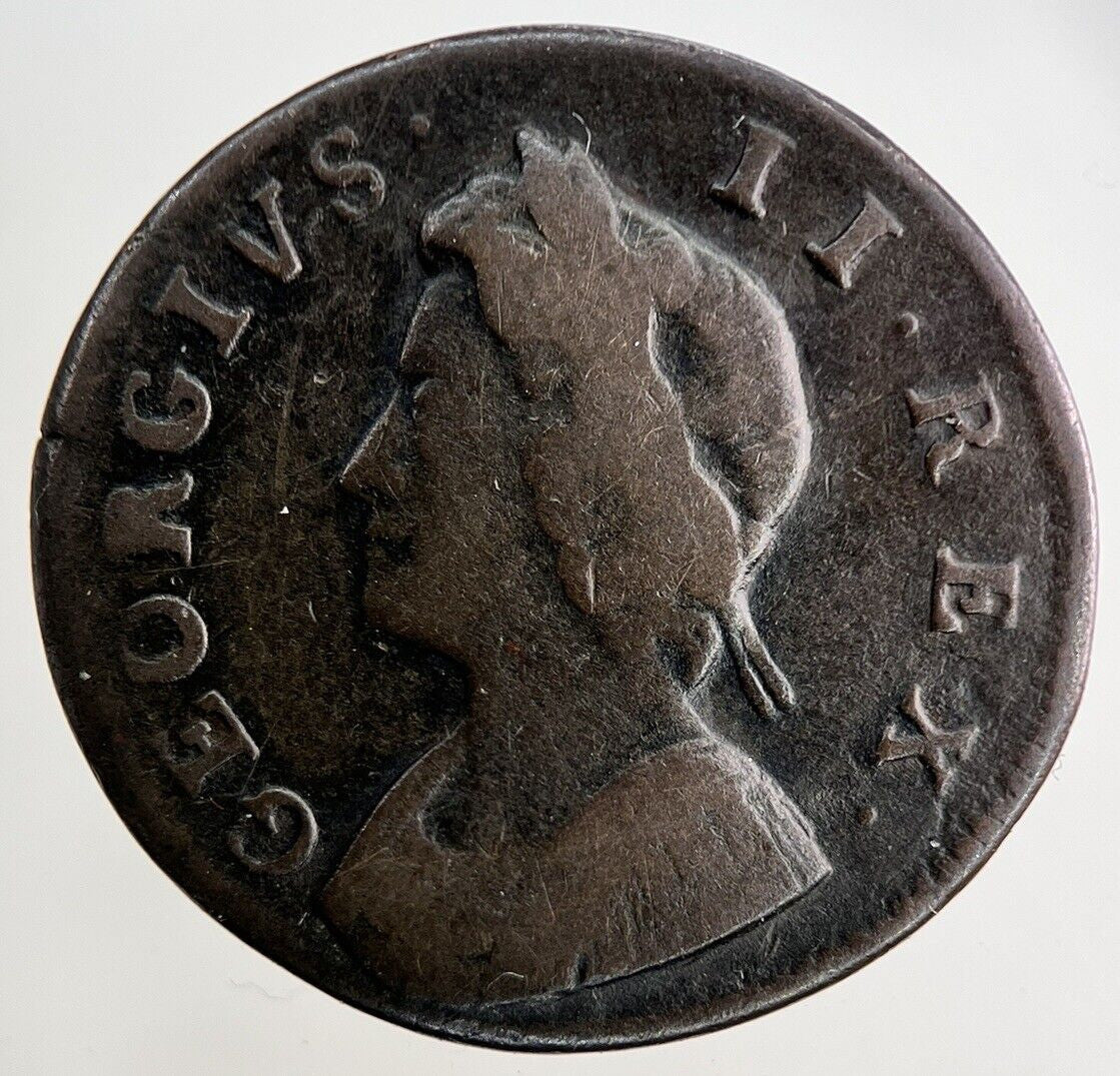 1733 George II 2nd Farthing Coin | Fine Collectable Grade