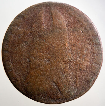 1789 Irish Miners Cronebane Half - Penny Token Coin | Worn Grade | a3686