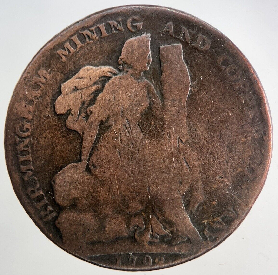 1792 Birmingham Mining & Copper Half - Penny Token Coin | Collectable Grade