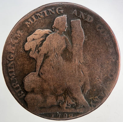 1792 Birmingham Mining & Copper Half - Penny Token Coin | Collectable Grade