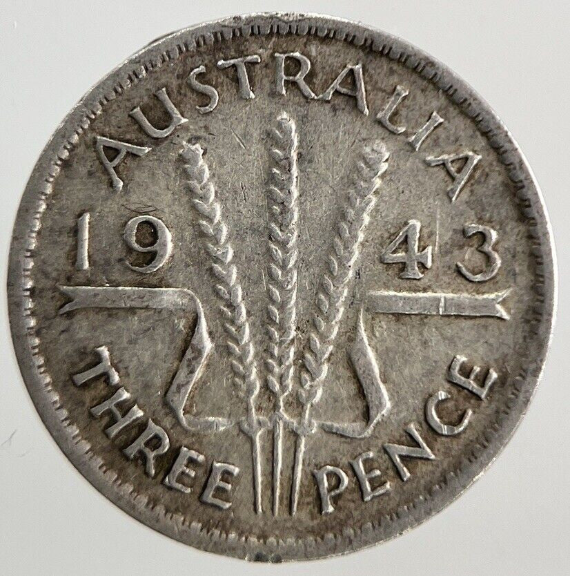 1943 Australia Threepence Silver Coin | Fine Collectable Grade