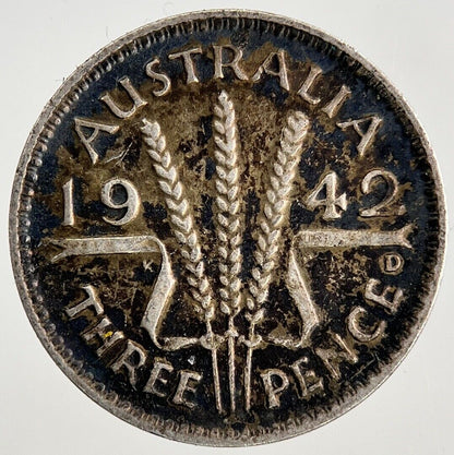 1942 - D Australia Threepence Silver Coin | Fine Collectable Grade