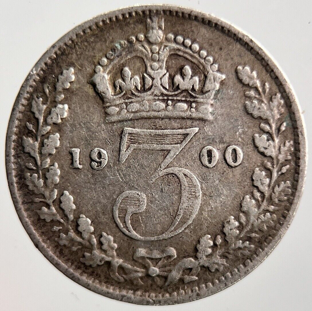 1900 Veiled Head Victoria Threepence Silver Coin | Fine Collectable Grade a4066