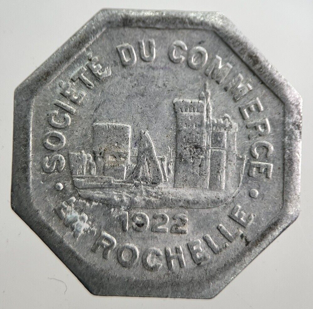 1922 French Rochelle 25 Cents Centimes Coin | Collectable Grade l a7327