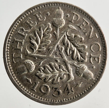 1934 George V Threepence Silver Coin | Collectable Grade